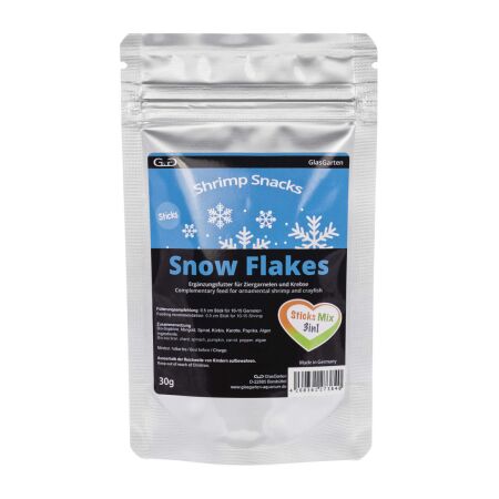 GlasGarten Shrimp Snacks Snow Flakes Sticks Mix 3in1